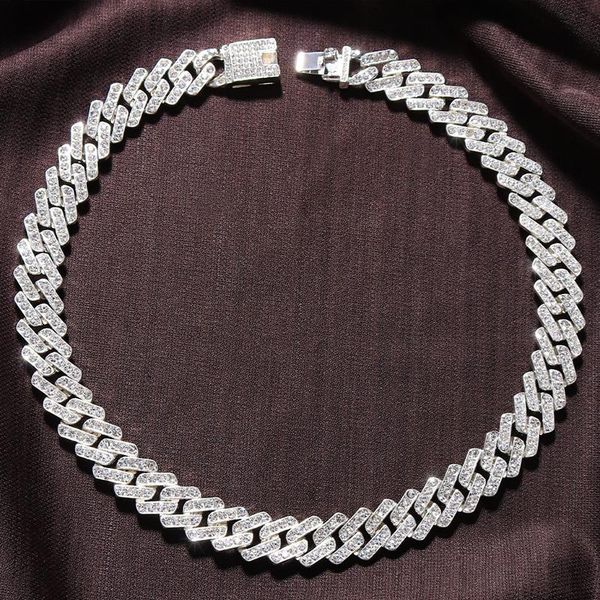 

chains fashion punk cuban link chain necklace women iced out for men baguette neck streetwear hip hop asethetic christmas gift, Silver