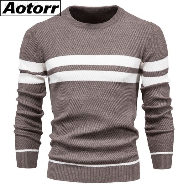 

mens casual striped sweaters autumn winter solid pullover v neck thickened long sleeve bottom sweater classic style 2022 l220801, White;black