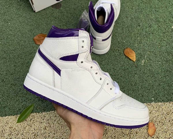 

jumpman 1 1s high og court purple shoes white outdoor running sneakers lace box