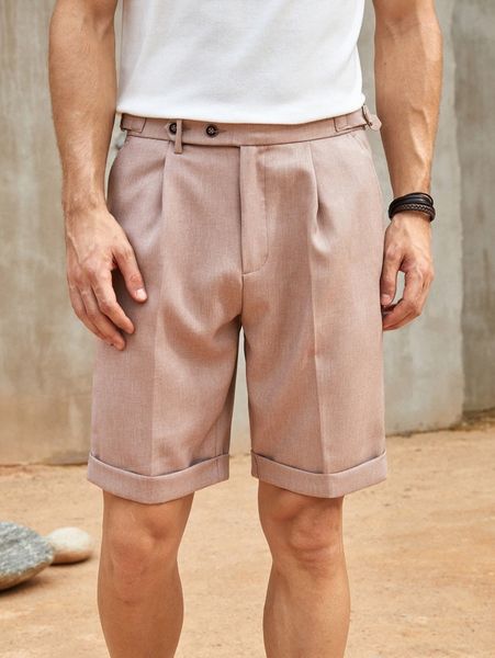 

men roll hem plicated detail shorts t8d0#, White;black