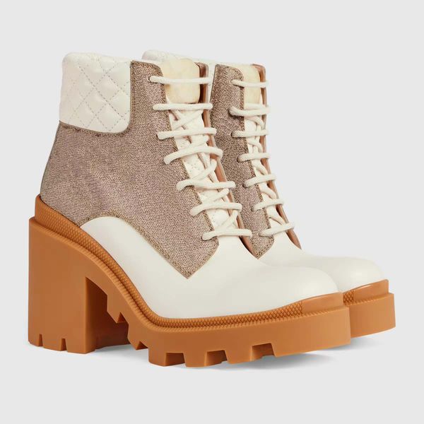 

designer boots autumn winter embossed ankle boots for women with thick soles british style rider lace-up and multicoloured but knee women&#0, Black