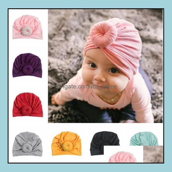 Caps Hüte Europa Infant Baby Mädchen Hut Knoten Kopfbedeckung Kind Kleinkinder Kinder Mützen Turban Kinder Haarschmuck M189 D Mxhome Dhcgj