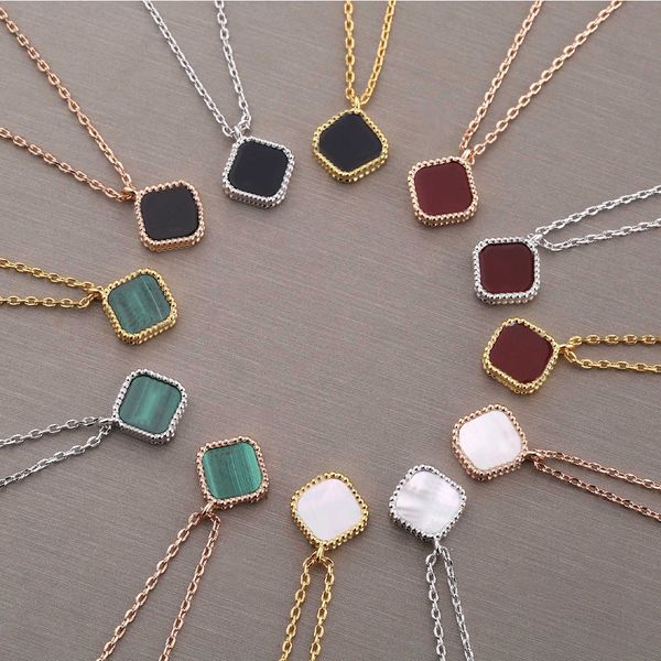 

Luxurious Jewelry Silver Chain Clover Necklace Necklaces Designer Jewlery Woman Gold Chains Clover Jewellery Link Collier Femme Colliers Stone Pendant Pendant