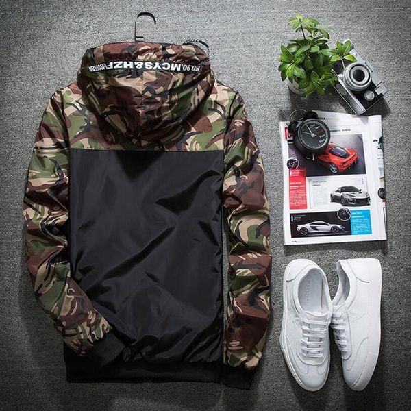 

whole-spring autumn camo thin windbreaker jacket teenager camouflage splice296x, Black;brown