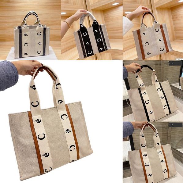 

women handbags woody tote shopping bag handbag canvas linen large beach bags luxury designer travel crossbody shoulder wallet purses