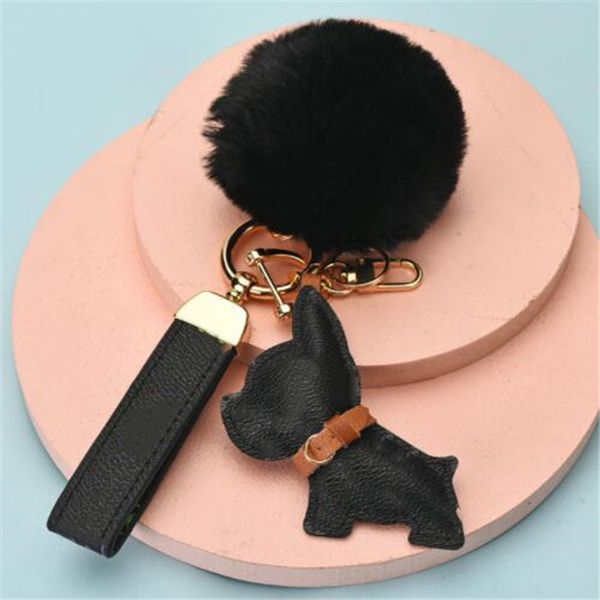 

designer fashion dog key chain ball keychains soft fur lovely gold chains plush car keyring men women keys rings classic keychain, Silver