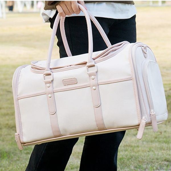 

high-end foldable pet out bag detachable pack handbag shoulder messenger bags suitcase box cat dog nest travel pets luggage case ventilated