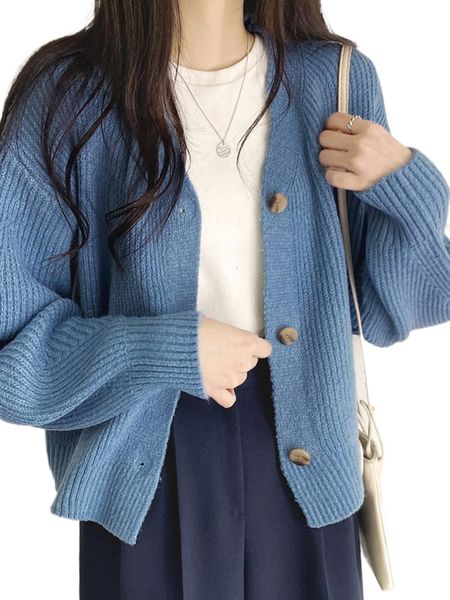 

dazy drop shoulder ribbed knit cardigan f2sw#, White;black