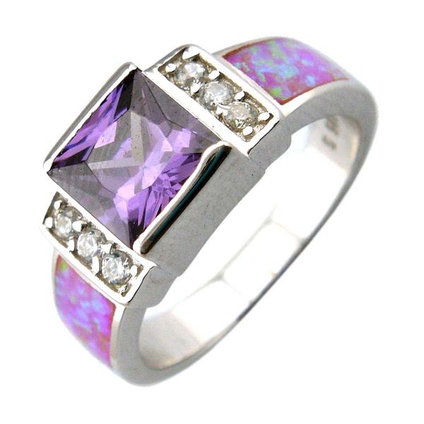 

fashion pink opal ring; amethyst stone ring new designs, Golden;silver