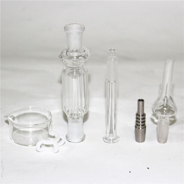 Glaspfeifen Shisha Nector Set 10 mm mit kuppellosem Quarz Nagel Bohrinseln Wasserpfeife Bong Kostenlos in die USA