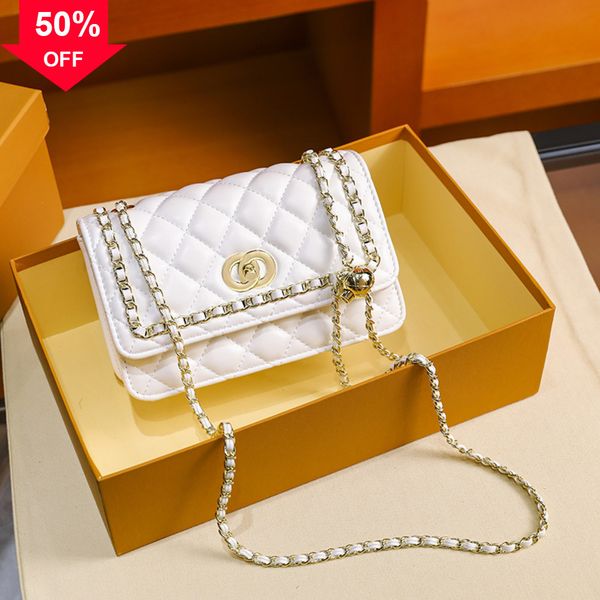 

women's new fashion lingge chain single messenger bag women's female hs shoulder handbags in trendy underarm