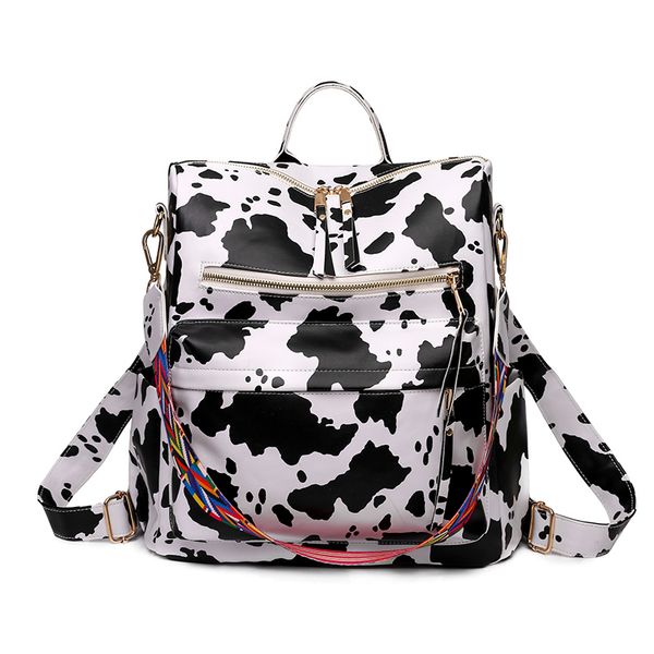 

fashion cow pattern leopard backpack bags women bag handbag bag purse pu leather shoulder travel casual tote