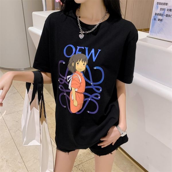 

luojia spring summer new couple's printing drill short sleeve t-shirt for men and women, White