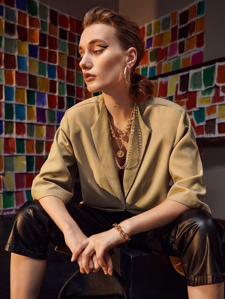 

x dulcÃ¨ solid split back single button blazer a1j0#, White