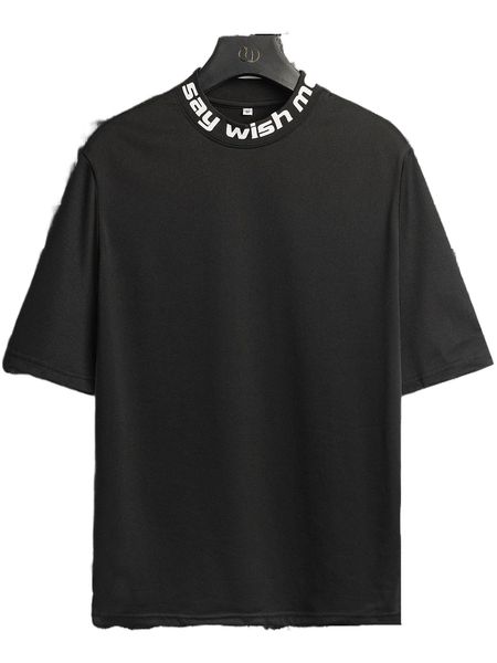 

men slogan graphic mock neck tee b2yg#, White;black