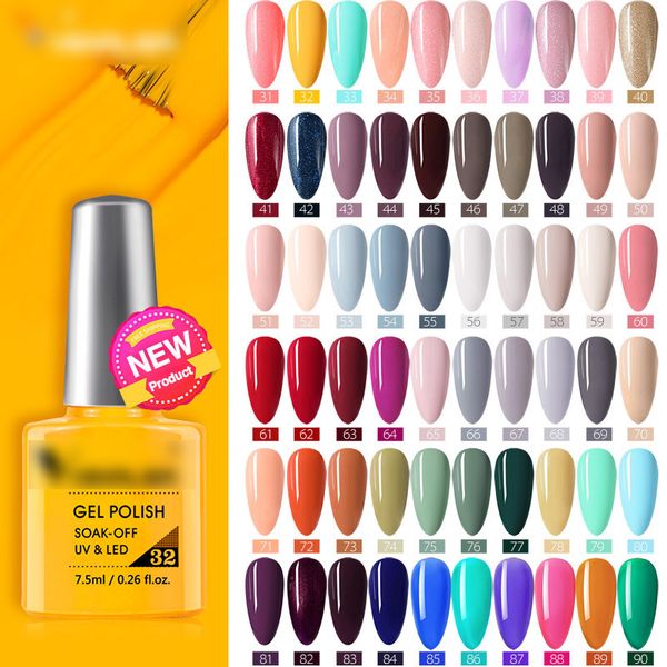 

nail gel polish fashion bling 7.5ml nail lacquer cosmetics nail-art manicure nails varnish base matt coat soak off uv led air dry wholesale, Red;pink