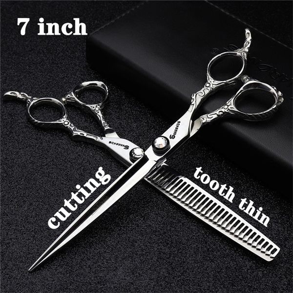 

hairdressing cutting scissors hair styling tools 6/6.5/7 inch salon set 440c barber shears 10 25 40 50 thinning rate 220317