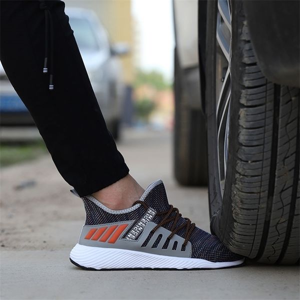 

ultralight steel toe cap men boots safety shoes women work sneakers breathable outdoor shoe plus size 3646 roxdia brand rxm159 220809, Black