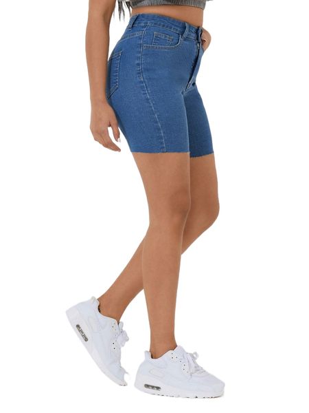 

petite raw hem biker denim shorts w2zu#, White;black