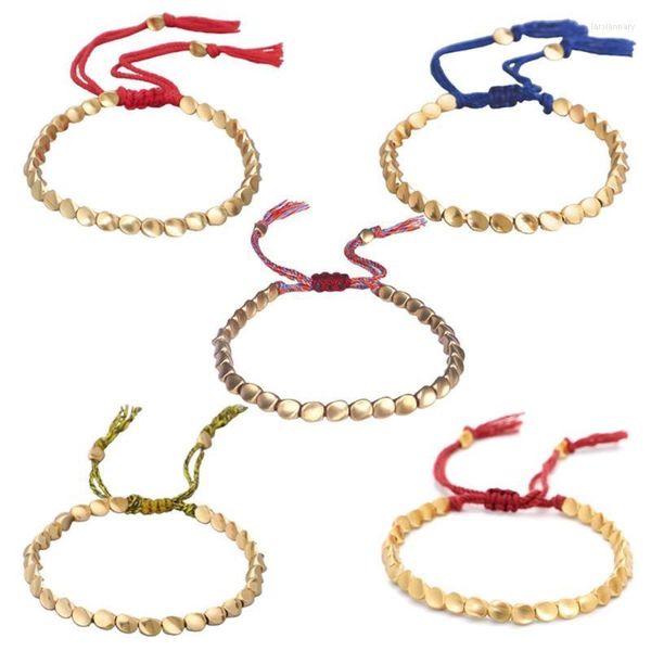 Fili di perline Regali Filo di cotone Regolabile Donna Uomo Braccialetti intrecciati Corda fortunata Braccialetti di perline di rame Lars22