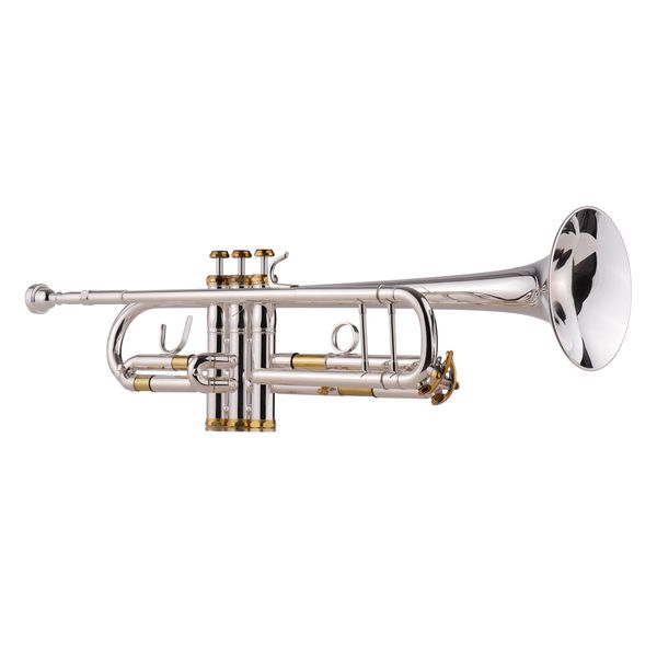 

student trumpet prefessional bb trumpet brass silver plated surface wind with mouthpiece carry bag gloves cleaning cloth