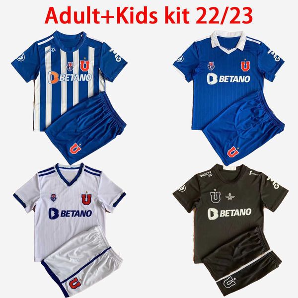 

adults kids kit 2022 2023 club universidad de chile soccer jerseys child suit 22 23 lsoteldo oroz henriquez beausejour training wear boys, Black
