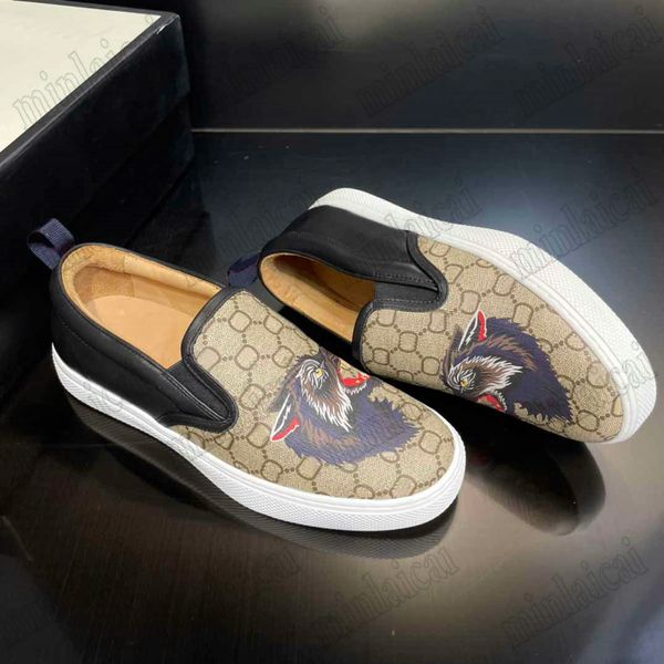 Tênis ACE Dublin Angry Wolf Slip-On Masculino Designer Tiger Snake Sapatos Super Lona Azul Floral Luxo Tênis Bege Sapato Casual