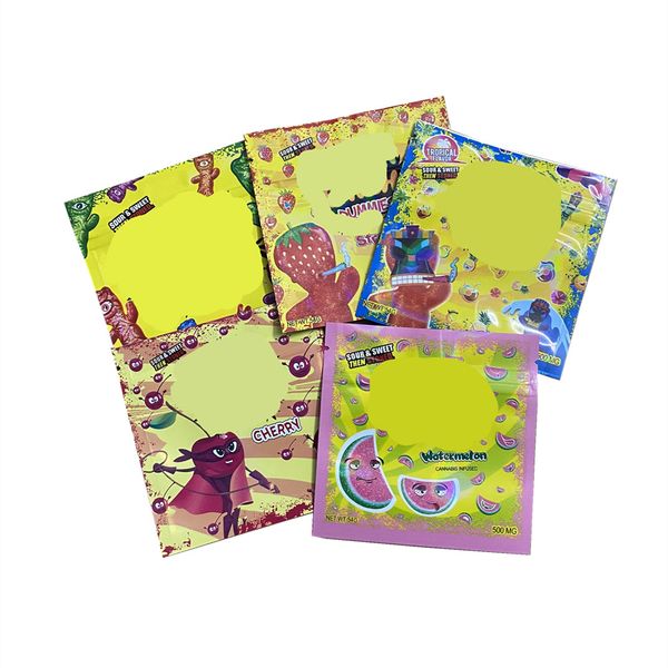 

packaging bags tropical flavor 500mg mylar small plastic pouches packing sour sours dummies gummy gummies original pack package bag wholesal