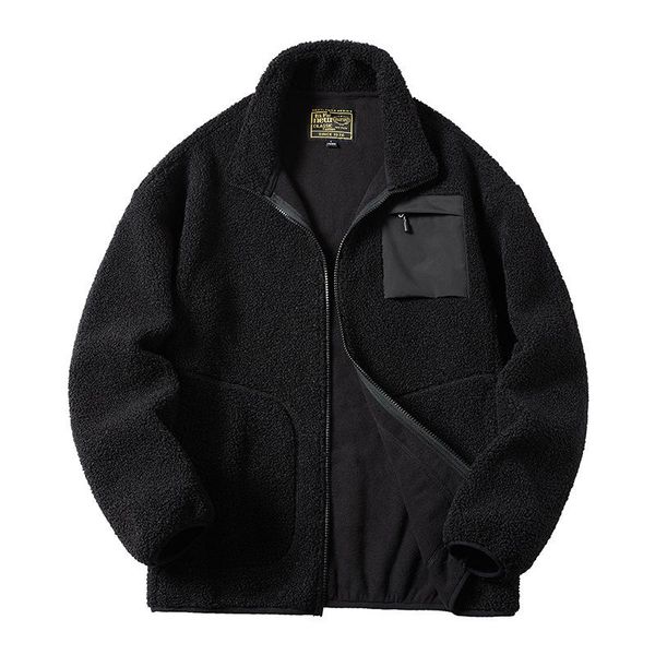 

men's jackets lamb wool coat men women spring cashmere fleece teddy jacket teen couple warm clothing varsity techwear, Black;brown