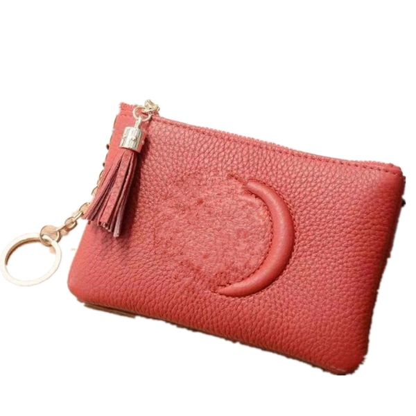 

lychee pattern tassel wallets luxury brand couples zipper key wallet coin purses men and women multicolor clutch bags famous designer purse, Red;black
