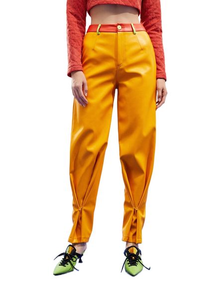

x tanya colorblock carrot patent pants w4hj#, Black;white