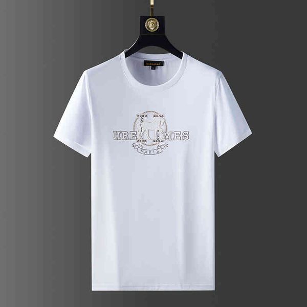 

men's t-shirts fashion fashion men's clothing 2022 spring war horse half sleeve high-end round neck short t-shirt 4p34, White;black