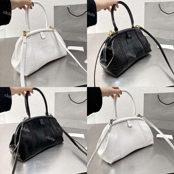 

designer hourglass bag editor series luxury brand women classic crocodile pattern handbag shiny smooth leather crossbody dumpling bag totes