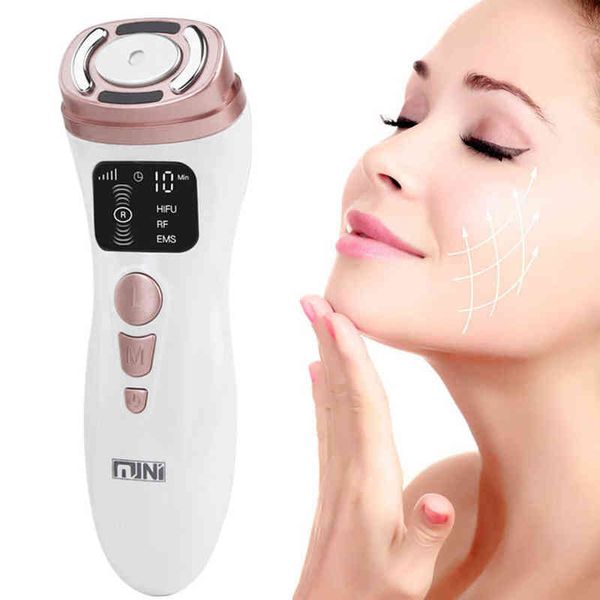 Mini Bipolar Hifu EMS Microcurrent Machurent Rad-Radio Clate Clodencing Scening Massager Lifting Face Therapy Anti-Wrinkle 220528