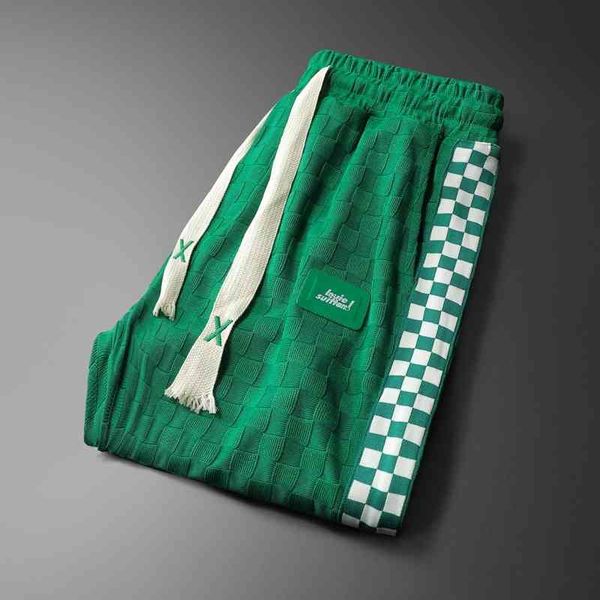 

men's clothing brand 2022 summer new trend beach pants loose shorts knitted fashion casual men's capris, Black