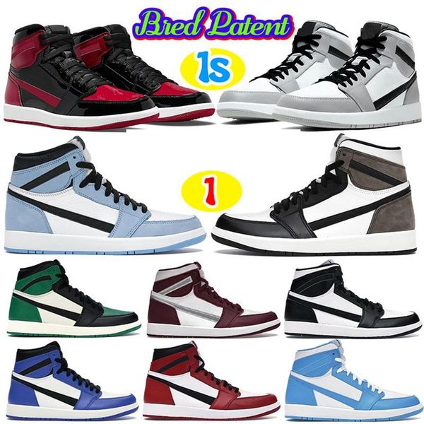 

fashion bred high 1 1s basketball shoes university blue chicago dark mocha men women trainers banned bordeaux shadow 2.0 heritage game royal, Black