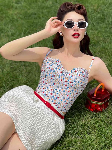 

women's tanks & camis vintage original, easy to match with colorful french small cup bra fishbone sling rl18, White