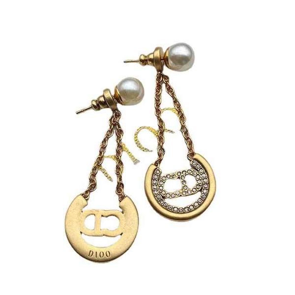 

pearl pendant half ring full brilliant diamonds design sense earrings, Black