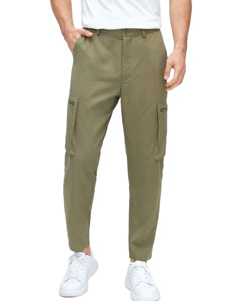 

men zip pocket cargo pants a8wk#, Black