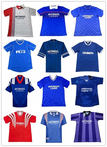 

02 84 87 92 93 94 95 96 90 97 99 glasgow rangers retro soccer jerseys gascoigne laudrup soccer shirts mccoist football uniforms, Black;yellow
