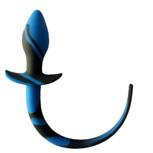 Coda di cane in silicone blu Plug anale Giocattoli giochi sexy G-spot Butt sexyy Giocattolo erotico per adulti Schiava Donna Uomo Gay s Articoli di bellezza