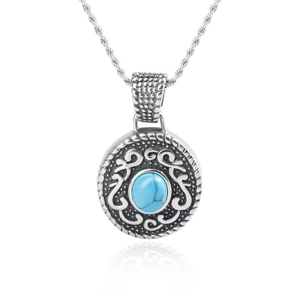 Collana Ciondolo con motivo circolare turchese vintage per donna Uomo Elegante regalo di gioielli