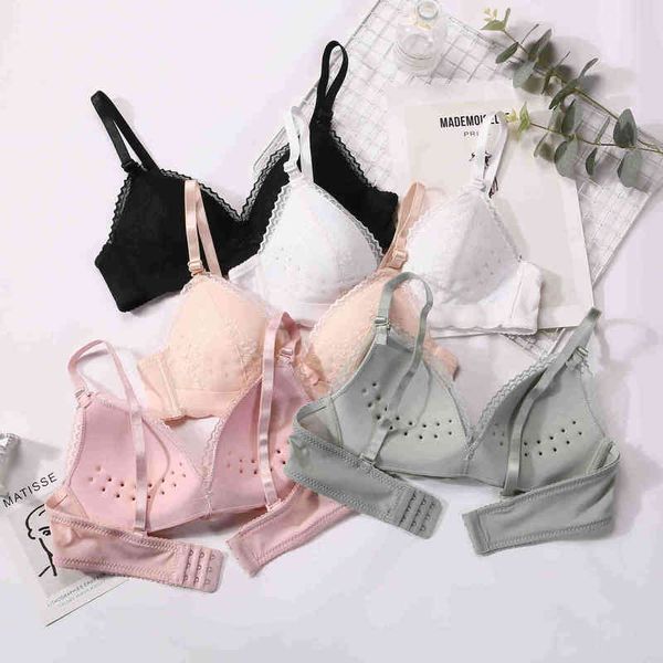 

push up girls bra wireless lingerie backless edges bra triangular bralette soft low back women intimates summer fashion l220726, Red;black