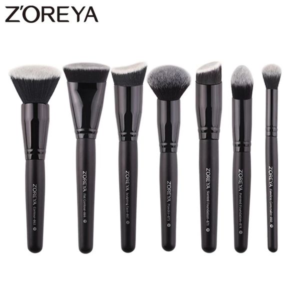 ZOREYA Schwarzes Make-up-Pinsel-Set für Augen, Gesicht, Kosmetik, Foundation, Puder, Rouge, Lidschatten, Kabuki-Mischung, Make-up-Pinsel, Beauty-Tool 220623