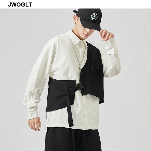 

adjustable hiphop men's vest 210412, Black;white