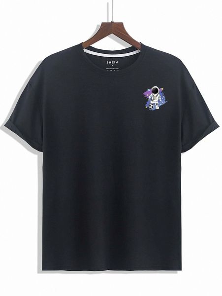 

men astronaut & star print tee 11z8#, White;black