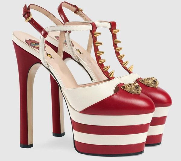 

catwalk high-heeled fashion sandals fashion thick bottom plus size ladies shoes, Black