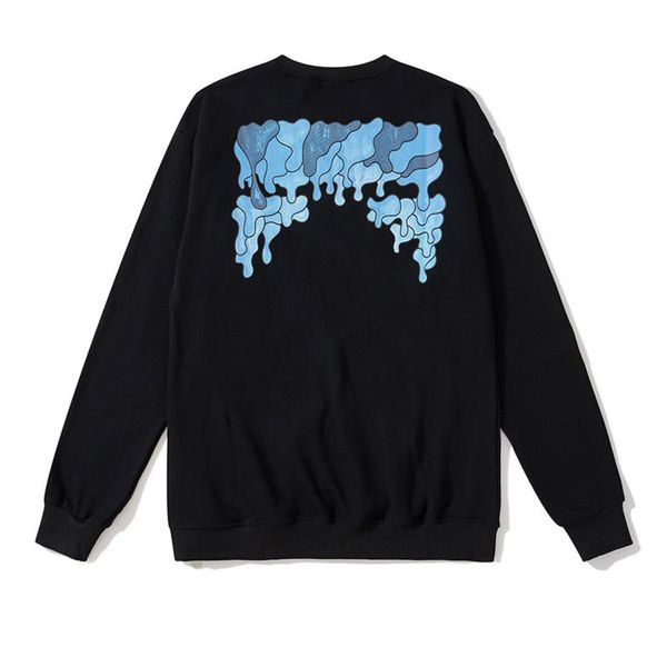 

luxury classic mens sweatshirts offs designer fashion loose hoodies pullover hip hop oil paint back arrow x men women hooded casual hoodie, Black