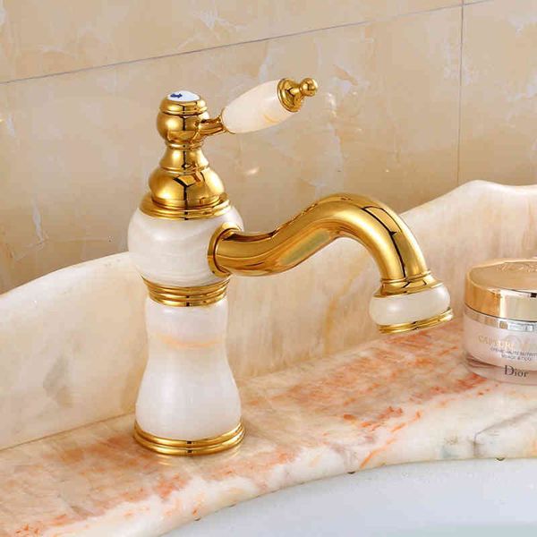 

bidet faucets natural white jade basin and cold faucet brass gold single hole handle basin mixing 4tje