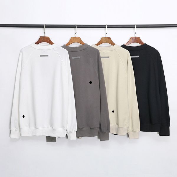 

mens clothing hoodies cotton loose round neck print simple solid sweatshirt fashion pullover hip hop sweatshirt, Black